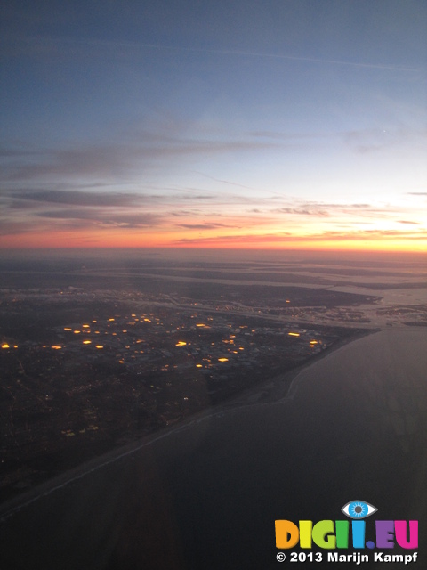 SX32609 Sunset over North sea coast